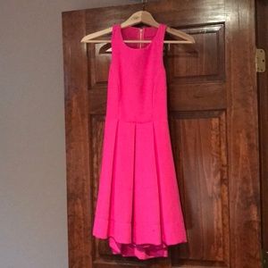 Lulu’s Bright Pink Skater dress with fun cut out
